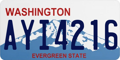 WA license plate AYI4216
