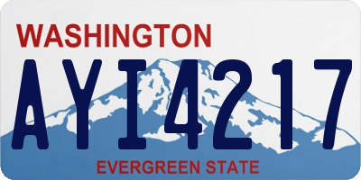 WA license plate AYI4217