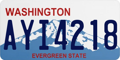 WA license plate AYI4218