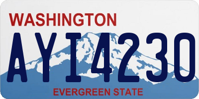 WA license plate AYI4230