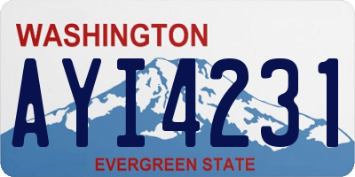 WA license plate AYI4231