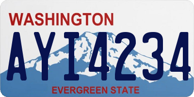 WA license plate AYI4234