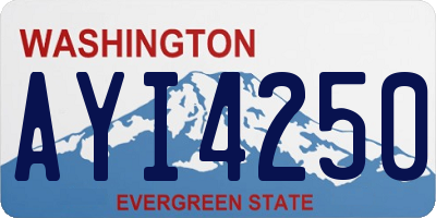WA license plate AYI4250