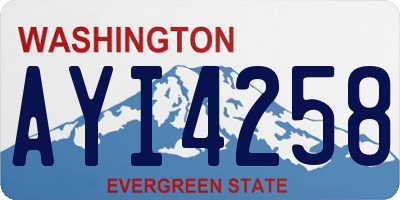 WA license plate AYI4258