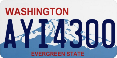 WA license plate AYI4300