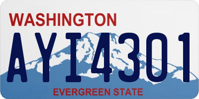 WA license plate AYI4301