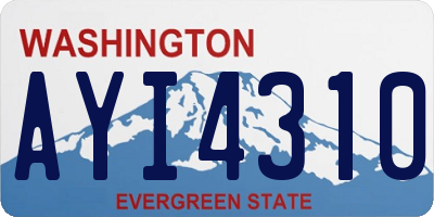 WA license plate AYI4310