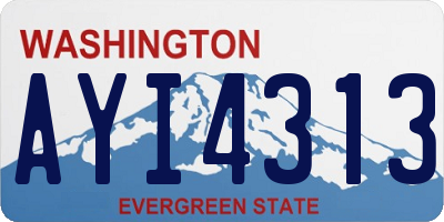 WA license plate AYI4313