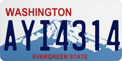 WA license plate AYI4314