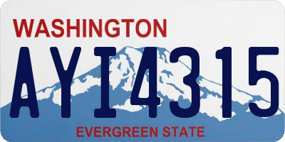 WA license plate AYI4315