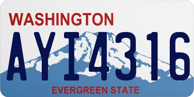 WA license plate AYI4316