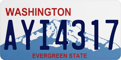 WA license plate AYI4317