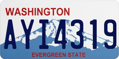 WA license plate AYI4319