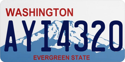 WA license plate AYI4320