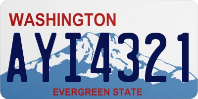 WA license plate AYI4321