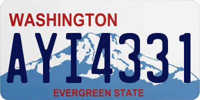 WA license plate AYI4331