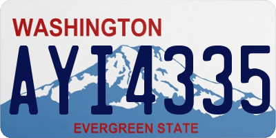 WA license plate AYI4335