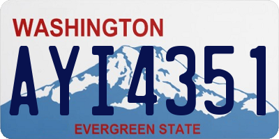 WA license plate AYI4351