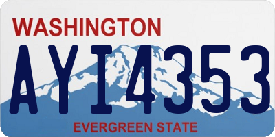 WA license plate AYI4353