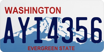 WA license plate AYI4356