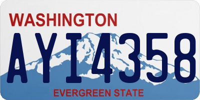 WA license plate AYI4358