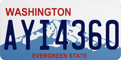 WA license plate AYI4360