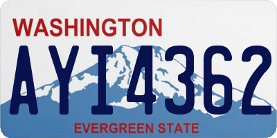 WA license plate AYI4362