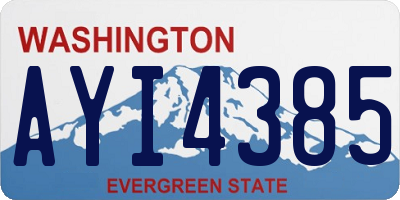 WA license plate AYI4385