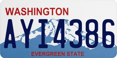 WA license plate AYI4386