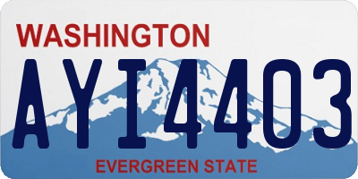 WA license plate AYI4403