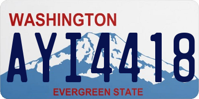 WA license plate AYI4418