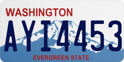 WA license plate AYI4453