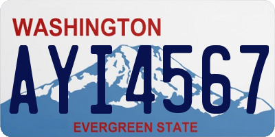 WA license plate AYI4567
