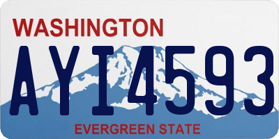 WA license plate AYI4593