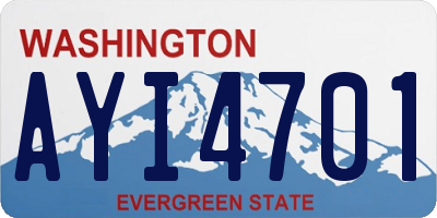 WA license plate AYI4701
