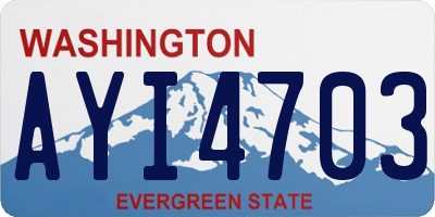 WA license plate AYI4703