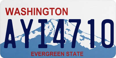WA license plate AYI4710