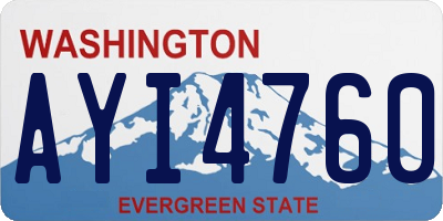WA license plate AYI4760