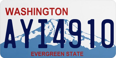 WA license plate AYI4910