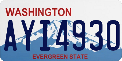 WA license plate AYI4930
