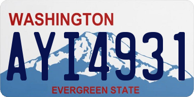 WA license plate AYI4931