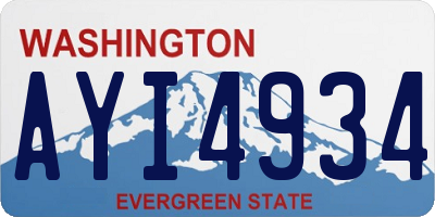 WA license plate AYI4934