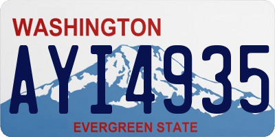 WA license plate AYI4935