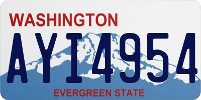 WA license plate AYI4954