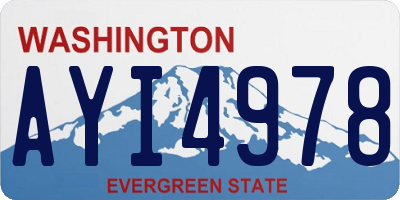 WA license plate AYI4978