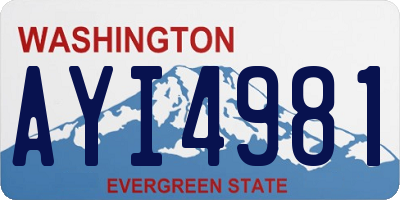 WA license plate AYI4981