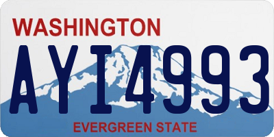 WA license plate AYI4993