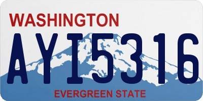 WA license plate AYI5316