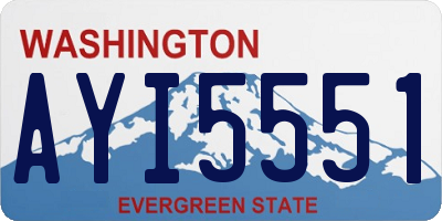 WA license plate AYI5551