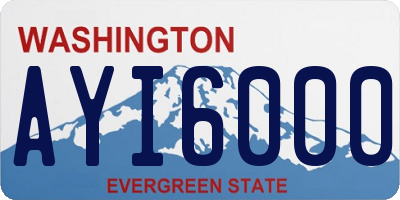 WA license plate AYI6000